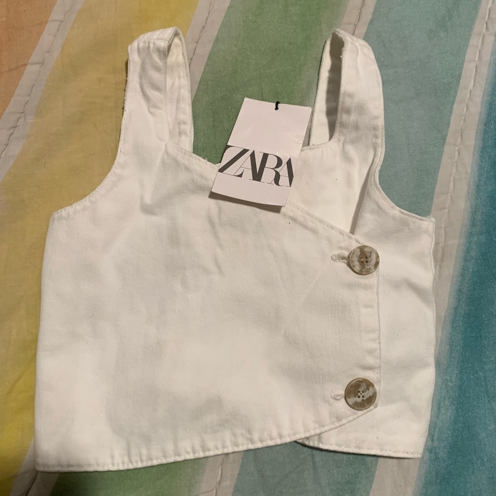 Zara Kids Cream Buttoned Camisole